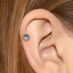 Labret Jewelry Surgical Steel - Helix Stud, Tragus Jewelry, Cartilage Earring, Conch Piercing Jewelry with CZ