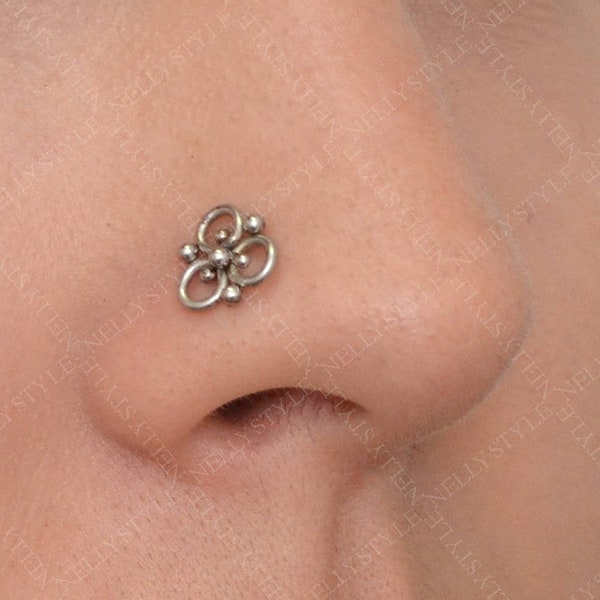 Titanium Nose Stud - Works as Tragus Ring, Cartilage Earlobe Helix Earring