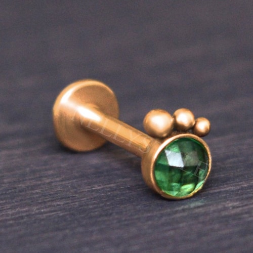 Helix Earring Internally Threaded Labret for Tragus Piercing Etsy