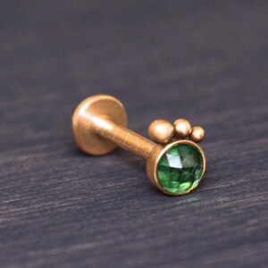 Internally Threaded Surgical Steel Labret - Cartilage earring stud, forward helix earring, tragus piercing, conch jewelry stud