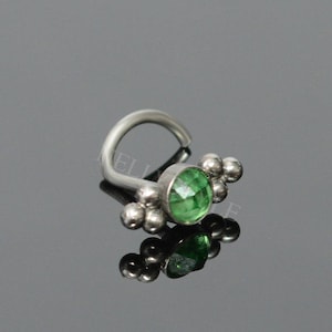 Implant Grade Titanium Nose Stud with CZ Gemstone - Good for Tragus Earring, Helix Ring, Conch Piercing