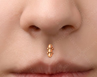Labret Stud - 316L surgical steel lip stud flat back, monroe jewelry, medusa piercing jewelry