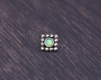 Biżuteria ze stali chirurgicznej na skórę - biżuteria do piercingu skóry z opalem