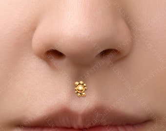 Surgical Steel Labret Jewelry -  lip piercing jewelry, monroe piercing, internally threaded medusa lip jewelry