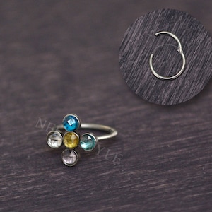 Surgical Steel Tragus Hoop Earring - CZ cartilage earring, helix hoop, rook ring, conch clicker