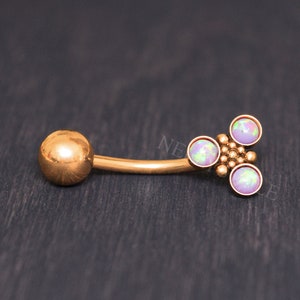 Belly Piercing - Surgical steel belly earring, piercing jewelry Opal