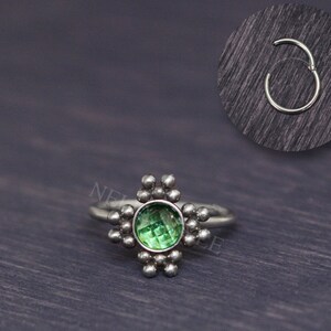 CZ Tragus Earring - Surgical steel cartilage hoop, helix jewelry, rook piercing