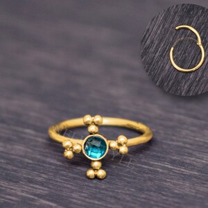 CZ Cartilage Clicker Hoop - Chirurgische stalen tragus oorbel, helix sieraden, toren piercing, conch oorbel