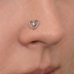 Chirurgisch stalen neus Stud met CZ edelsteen - werkt als tragusring, kraakbeen oorlel helix oorbel