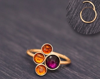 Tragus Clicker Hoop Surgical Steel - CZ Helix earring, cartilage jewelry, rook piercing, conch earring clicker