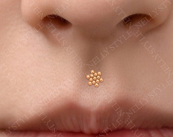 Labret Stud - 316L surgical steel lip stud flat back, monroe jewelry, medusa piercing jewelry