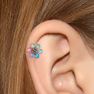 Internally Threaded Surgical Steel Labret - Cartilage Earring Stud, Forward Helix Earring, Tragus Piercing, Conch Jewelry Stud