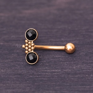 Surgical Steel Eyebrow Curved Barbell - Externally Threaded Rook Barbell, Cartilage Piercing