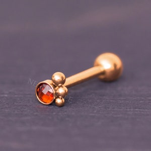 Knorpel-Ohrstecker aus 316L-Chirurgenstahl – CZ-Knorpel-Piercing-Schmuck, Halbmond-Knorpel-Langhantel