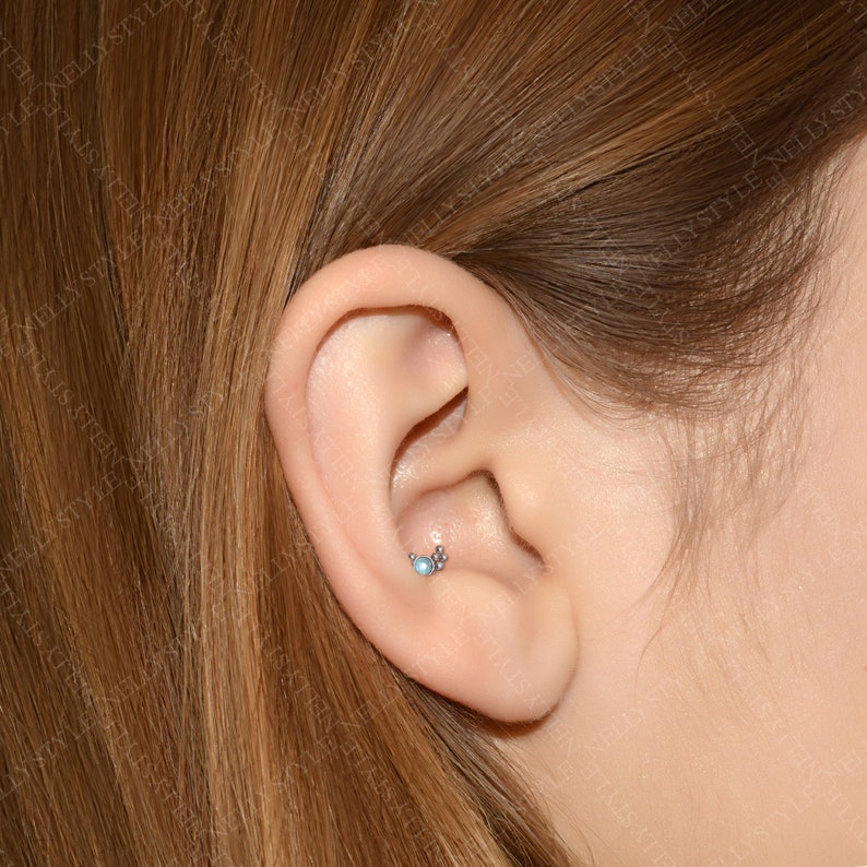 Internally Threaded Surgical Steel Labret Cartilage Earring Etsy