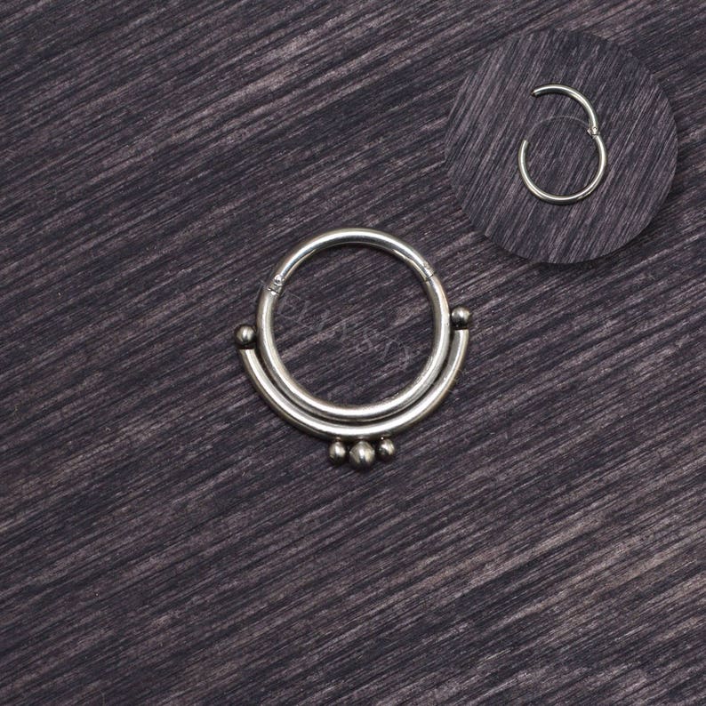 Septum Rings & Body Jewelry - 20G/18G/16G 316L Surgical Steel, Internally Threaded, 6 Pairs Hoop & Horseshoe