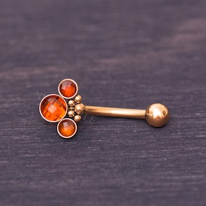 Eyebrow Banana Barbell - 316L Surgical Stainless Steel Rook Earring, CZ Cartilage Curved Barbell