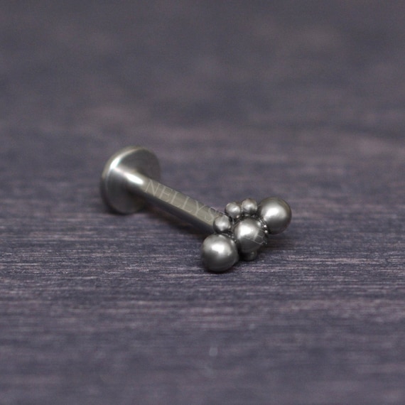 CZ Surgical Steel Internally Threaded Labret medusa stud Lip piercing monroe flat back stud earring