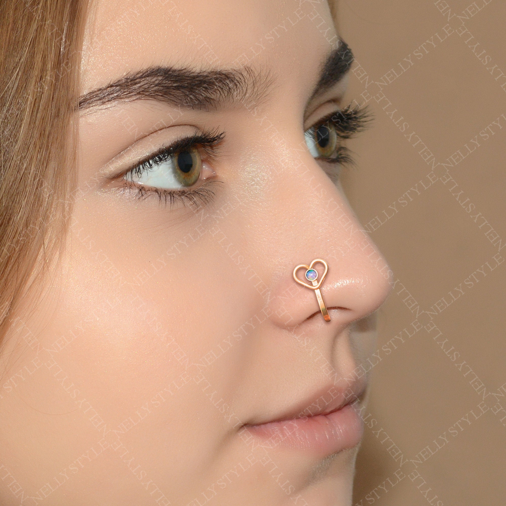 Surgical Steel Nose Stud 18g With Opal Stainless Steel Nose