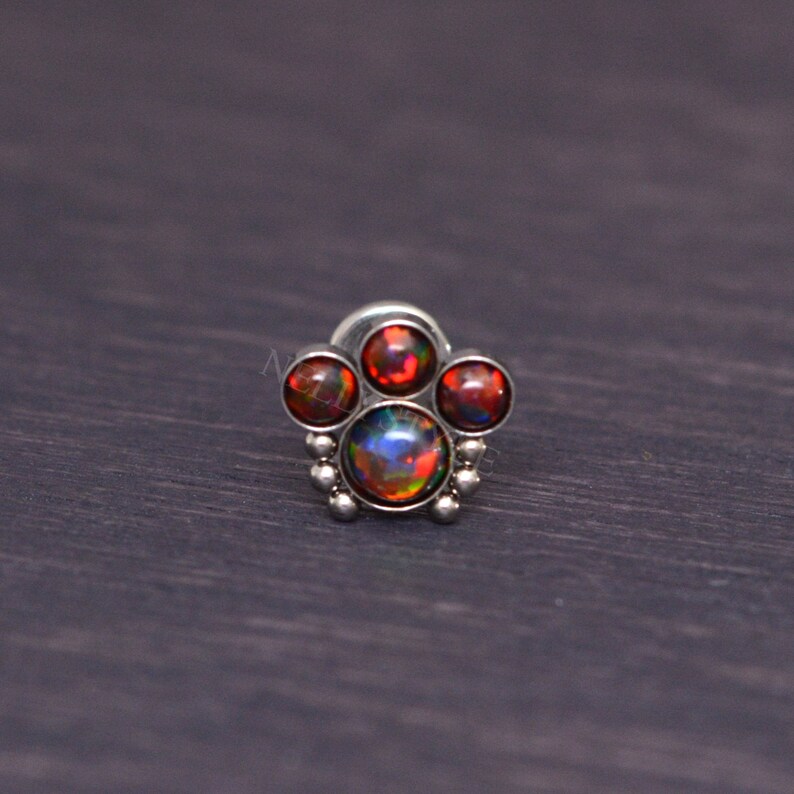 Lip Ring Opal Medusa Piercing Jewelr Internally Threaded Monroe Stud Implant Grade Titanium Labret Piercing Jewelry