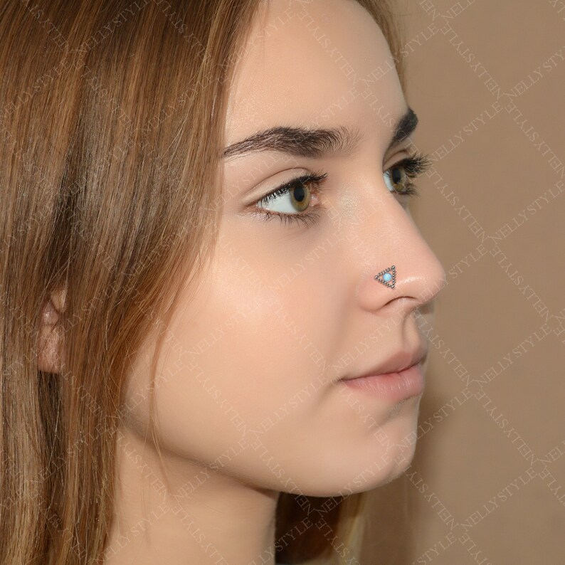 20G Rose Gold Corkscrew Nose Rings For Women CZ Nose Rings Briana