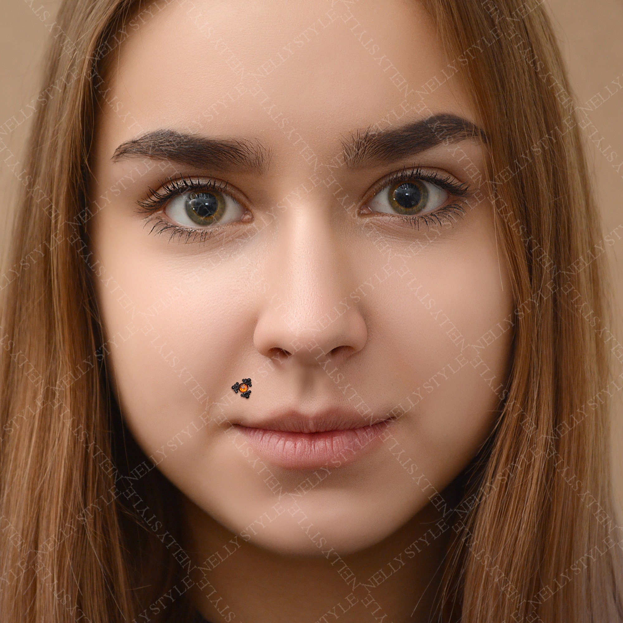 Labret Surgical Steel Lip Jewelry With CZ Monroe Lip Ring Etsy