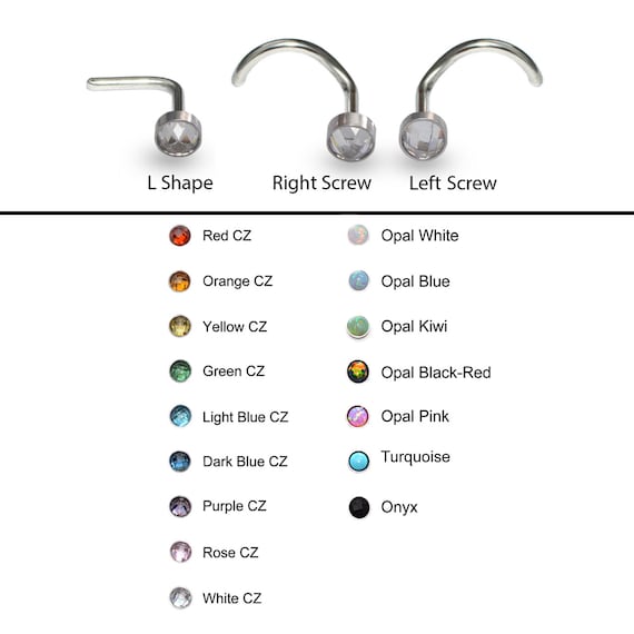 Implant Grade Titanium L-Shape Purple CZ Nose Ring Stud Implant Grade Titanium L-Shape Purple CZ Nose Ring Stud