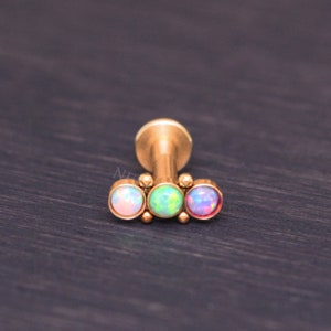 Internally Threaded Surgical Steel Labret - Cartilage Earring Stud, Forward Helix Earring, Tragus Piercing, Conch Jewelry Stud
