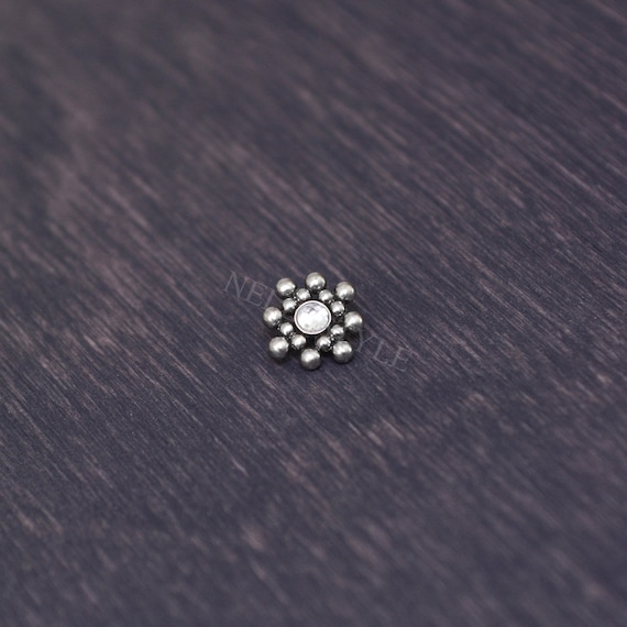 Surgical Steel Dermal Top - Dermal body piercing jewelry with CZ