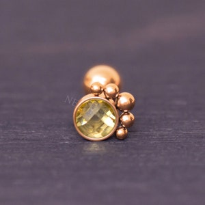 Cartilage Barbell - Surgical Steel Cartilage Stud Screw Back, CZ Curve Cartilage Earring