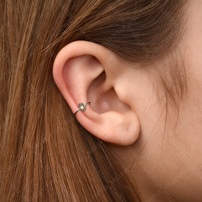 Tragus earring hoop Cartilage Earring CZ rook jewelry clicker for helix surgical steel hoop