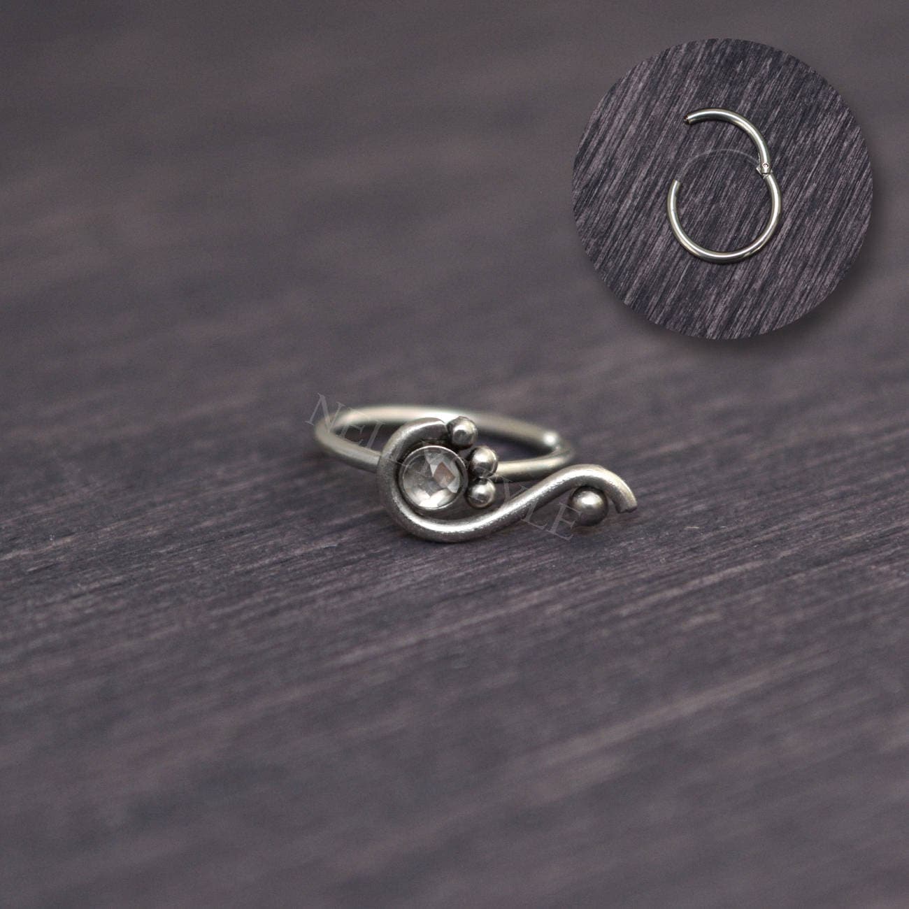 Surgical Steel Tragus Jewelry - CZ cartilage hoop, conch piercing jewelry, tragus hoop, clicker ring