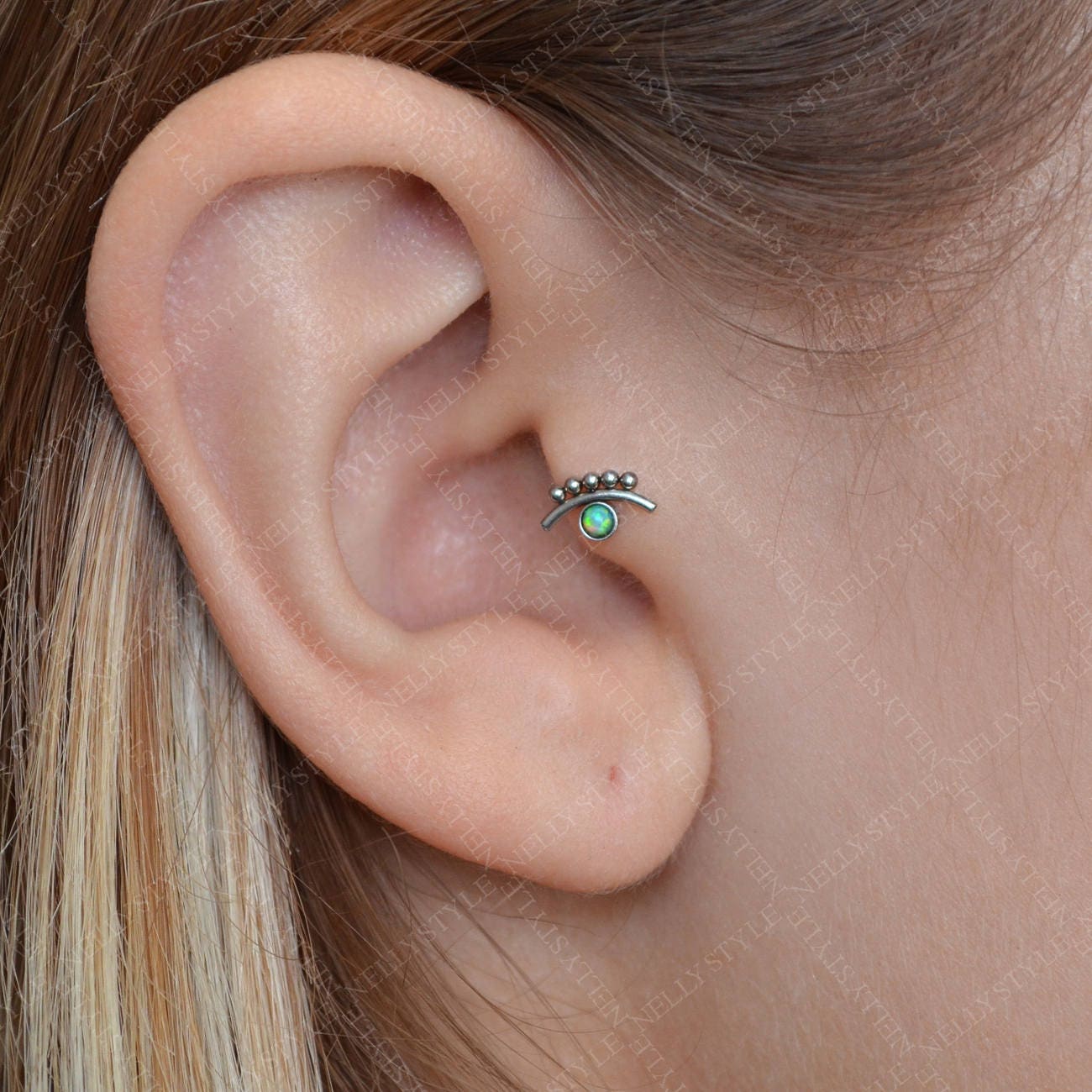 Surgical Steel Nose Stud Earring With Opal Stone Good as Etsy