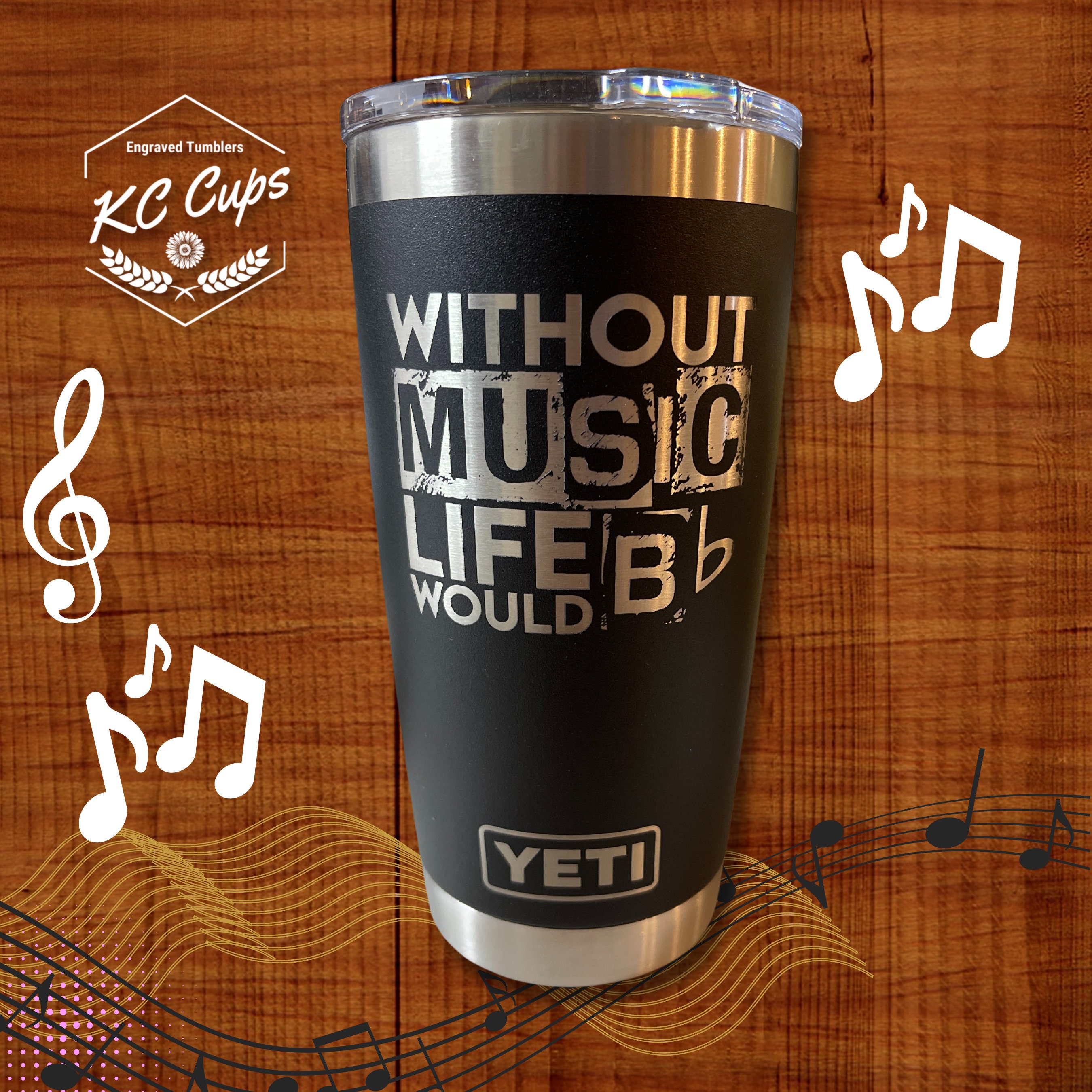 Black Sticker Slap Design Yeti 30oz Rambler Tumbler Skin