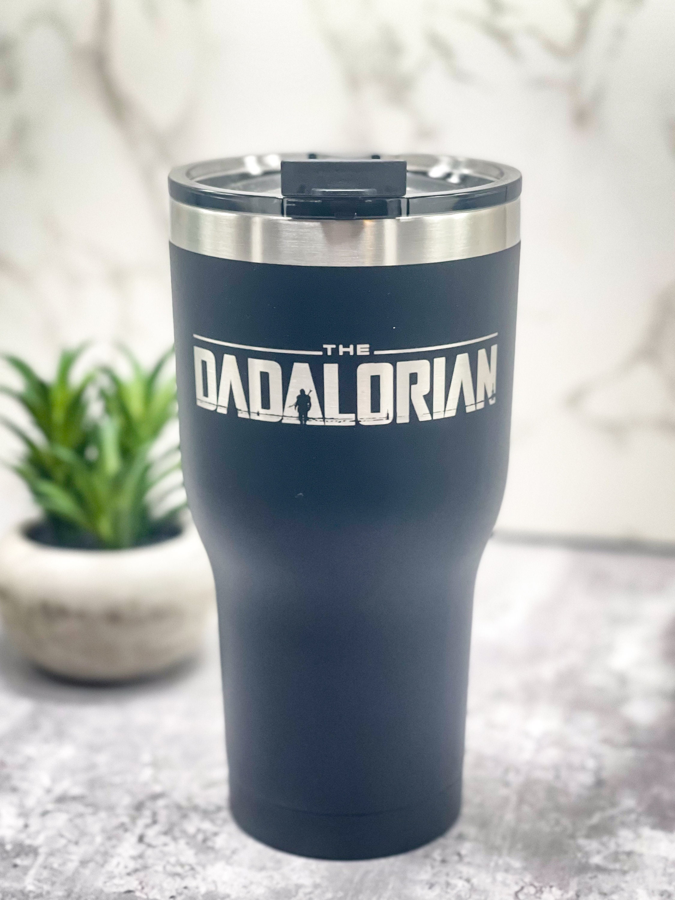 Dadalorian Tumbler, 20 oz or 30 oz Laser Engraved Tumbler, Fathers Da…