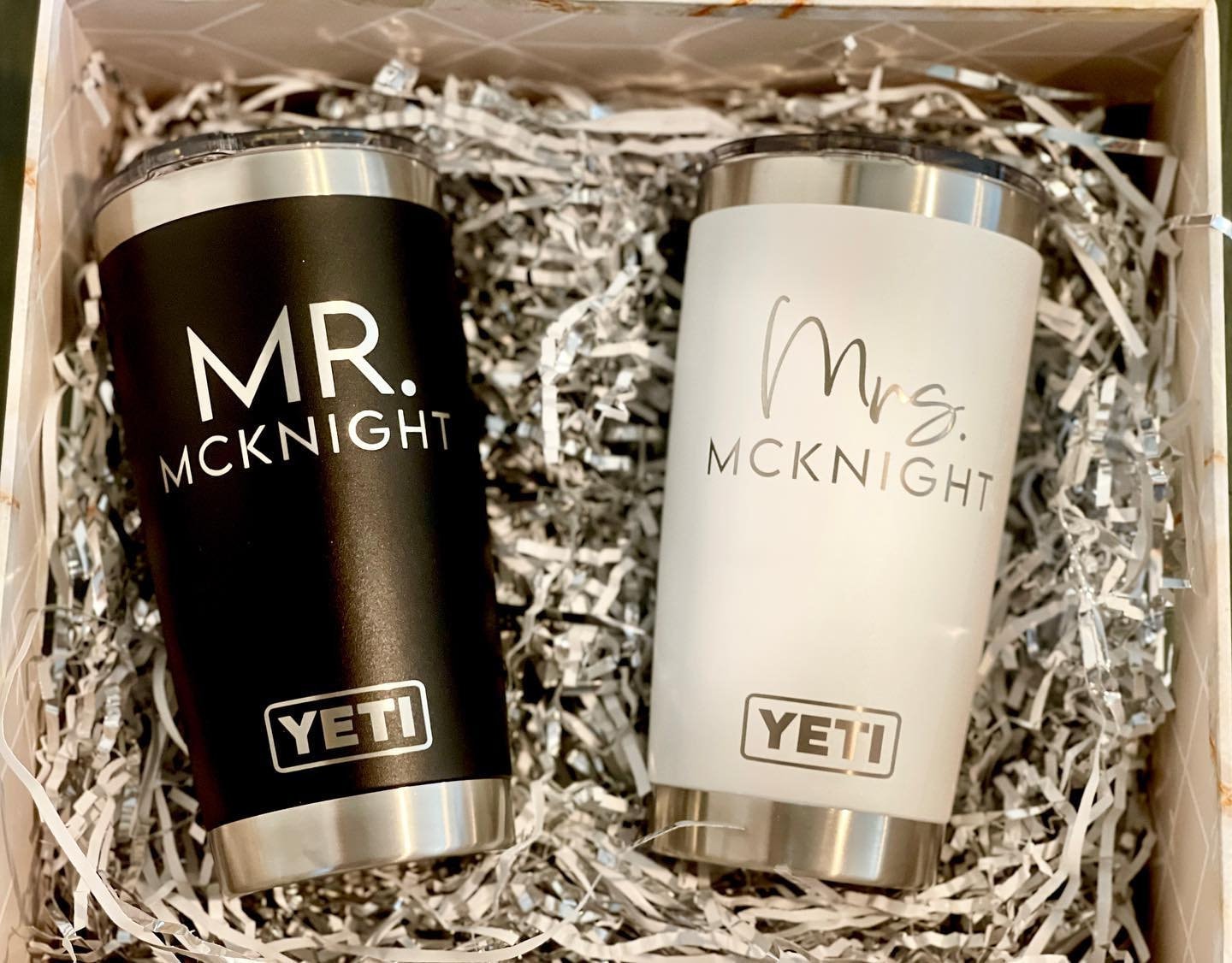 Mr. & Mrs. Personalized Engraved YETI Tumblers – Sunny Box