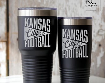 KC Football Pennant, Kansas City Football Champions, KC Football tumbler, Laser Engraved 20 oz or 30 oz Tumbler,Championship Era,Red Kingdom