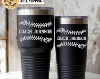 Custom Baseball Stitches Tumbler 30 oz Tumbler, 20 oz Tumbler, Laser Engraved. Baseball Coach Gift, Baseball Cup, Baseball Team Gift