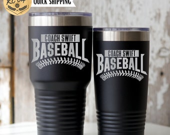 Custom Baseball Stitches Tumbler, 30 oz Tumbler, 20 oz Tumbler, Laser Engraved, Baseball Coach Gift, Baseball Cup, Baseball Team Gift