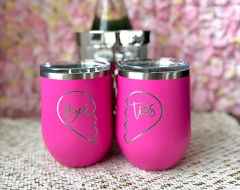 Bestie Gift For Her, 12 oz Wine 2 Set, BFF Gift, Galentines Day Gift, Bestie Gift For Girlfriend, Bestie Gift Idea, Bestfriend Birthday Gift