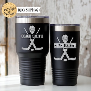 Personalized Goalie Engraved Tumbler, Hockey Gifts, Hockey Goalie Gifts, 20 or 30 oz Tumbler, Hockey Coach Yeti or RTIC brand cup