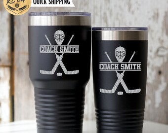Personalized Goalie Engraved Tumbler, Hockey Gifts, Hockey Goalie Gifts, 20 or 30 oz Tumbler, Hockey Coach Yeti or RTIC brand cup
