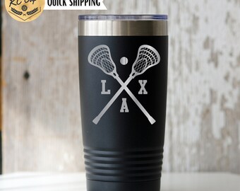 Lacrosse Tumbler, Laser Engraved Tumbler, LAX Gift, Lacrosse Team Gift, LAX Team, LAX Mom, Sport Gifts, Coach Gift