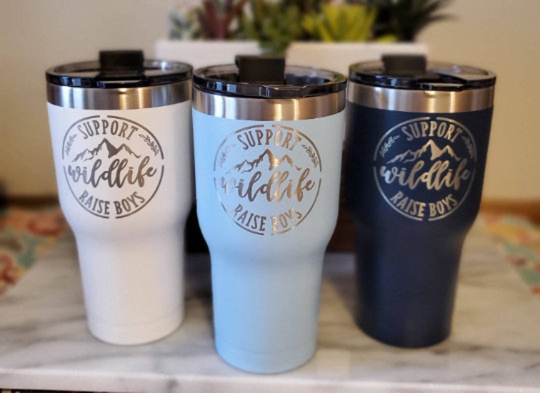 Support Wildlife Raise Boys Tumbler, Laser Engraved Cup, Boy Mom Tumbler,  Mothers Day Tumbler, 20 or 30 Oz Tumbler, Boy Mom Cup, Boy Mama 