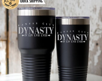 KC Football Dynasty, Kansas City Football Champions, What Happens in Vegas Tumbler, Laser Engraved 20 oz or 30 oz Tumbler, Championship Era