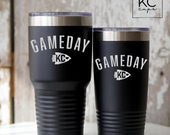 Gameday KC Arrowhead Tumbler, Kansas City Football Champs, KC Championship, Laser Engraved 20 oz or 30 oz Tumbler, Championship Era, LVIII