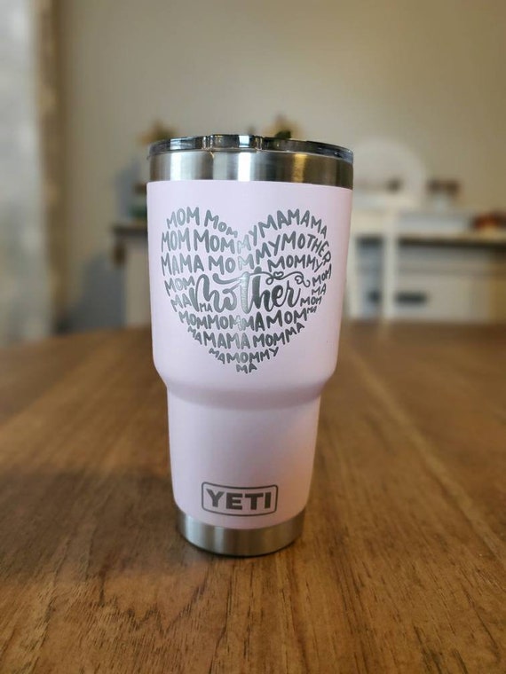 Mom Heart Tumbler Laser Engraved Tumbler 30 oz Tumbler Mom