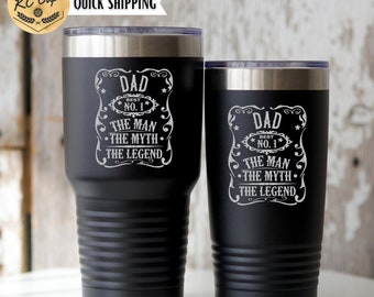 Dad The Man The Myth The Legend Tumbler, Engraved Tumbler, 20 oz, 30 oz Tumbler, Dad Tumbler, Fathers Day Gift, Fathers Day Tumbler, Dad Cup