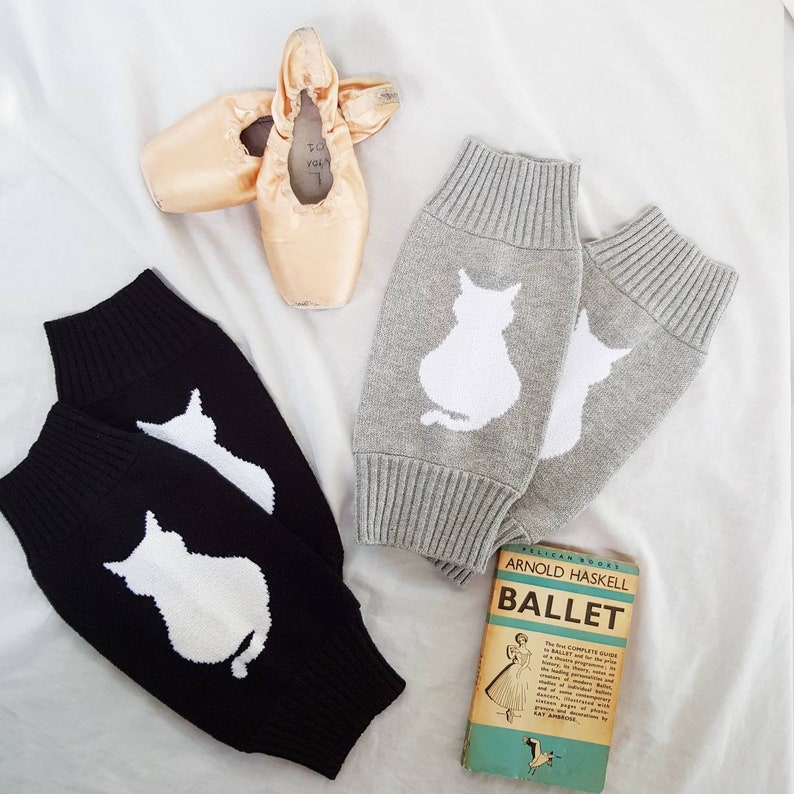 Gift for dancer Ankle 80s style womens legwarmers Leg warmers for ballet and dance Gift for cat lover