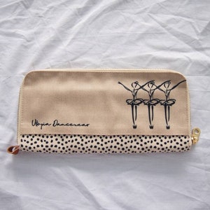 Bolsa feminina - Carteira feminina - Bolsa grande - Carteira grande - Estampa de balé - Estampa de dança - Carteira para celular - Carteira de viagem - Bolsa de viagem